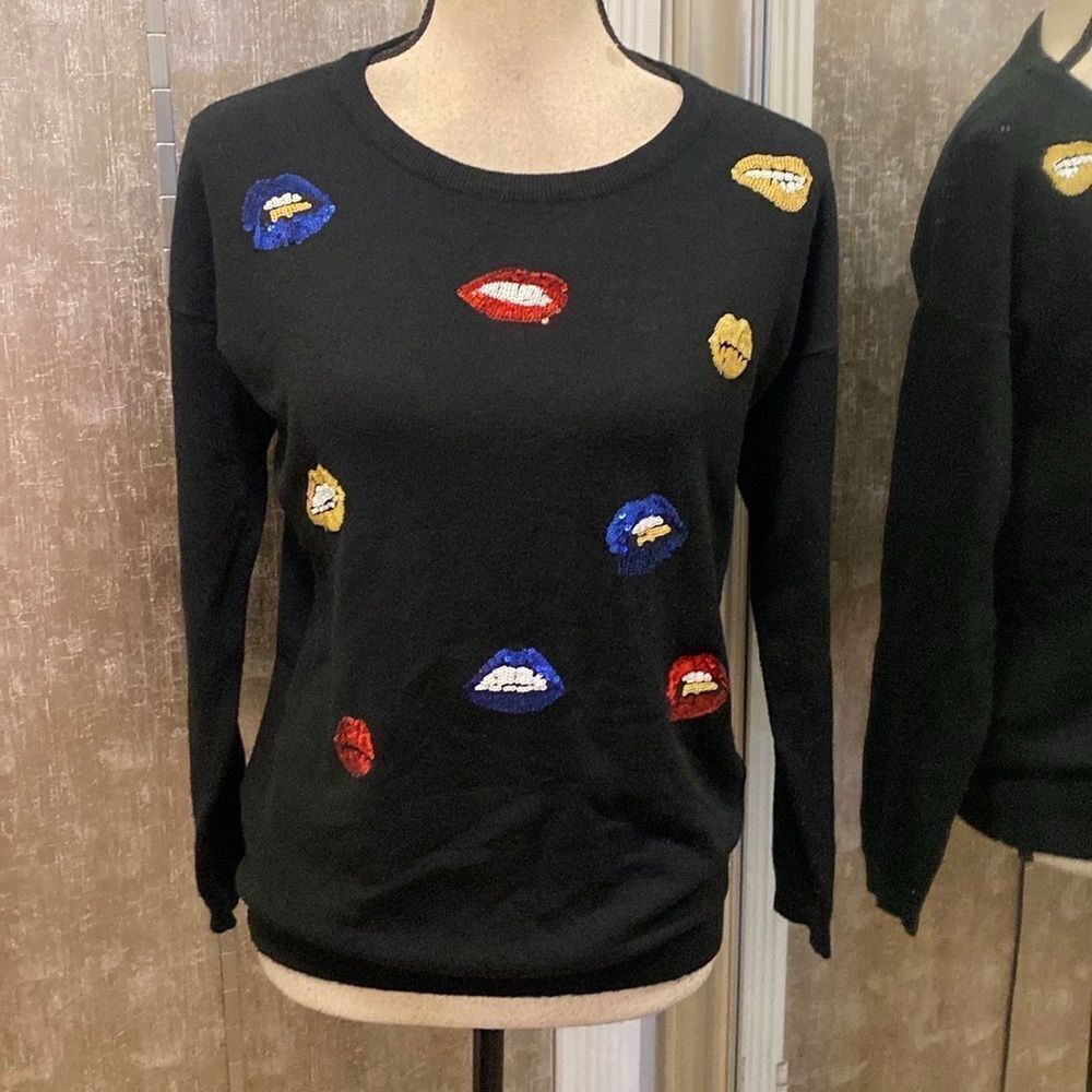 Gran Oriente sequin lips sweater, L